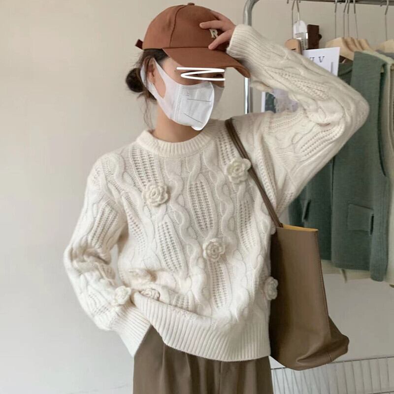 【tops】クルーネックニットセーター　M19144