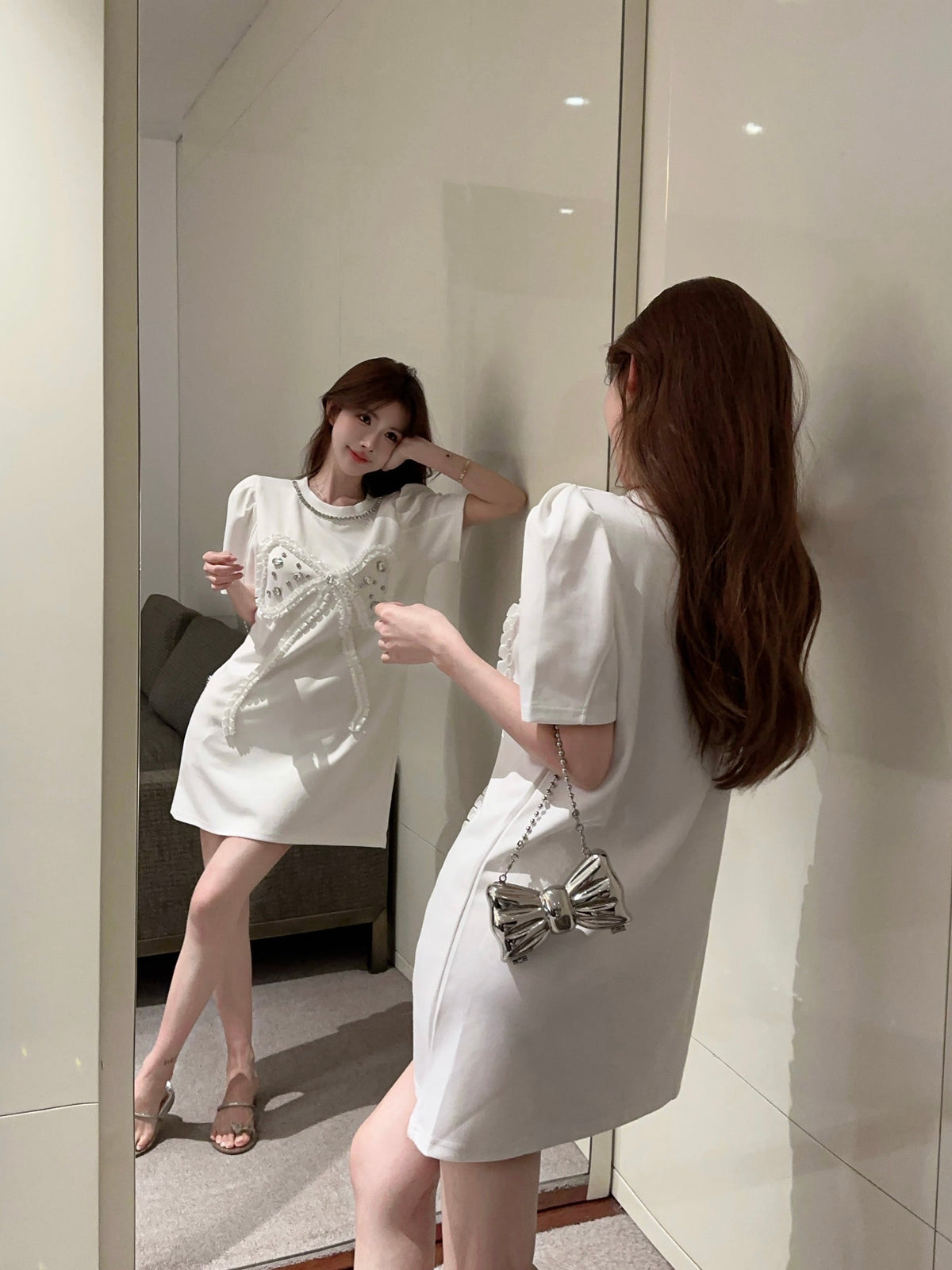 【dress】ビジューカジュアルワンピース　M25084