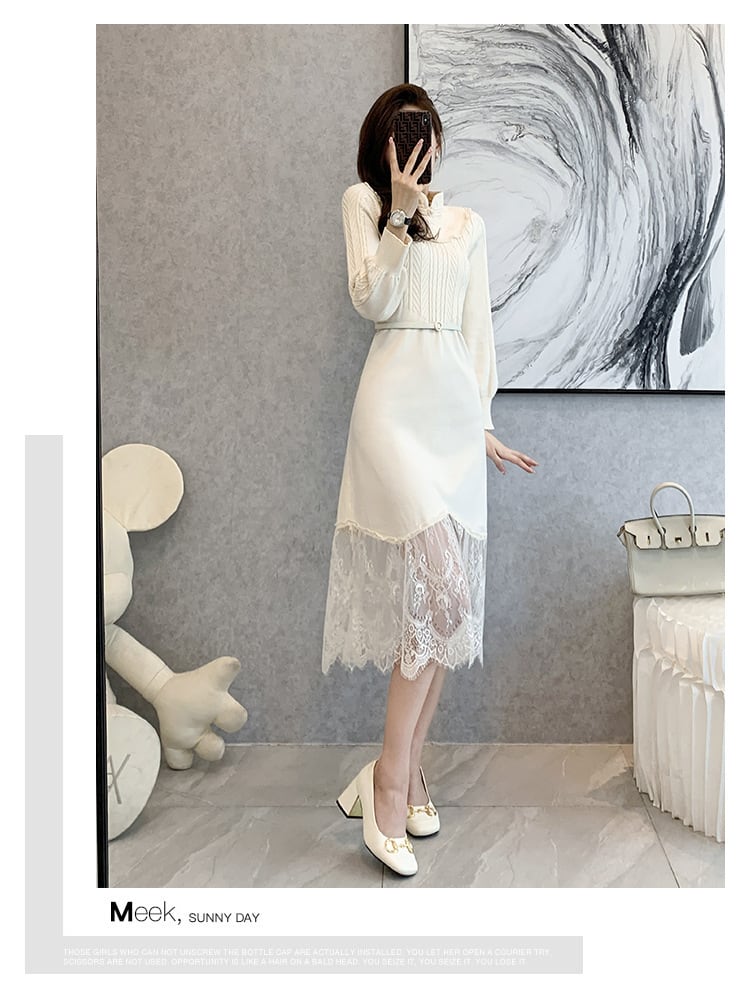 【dress】ドッキングニットワンピース　M26254