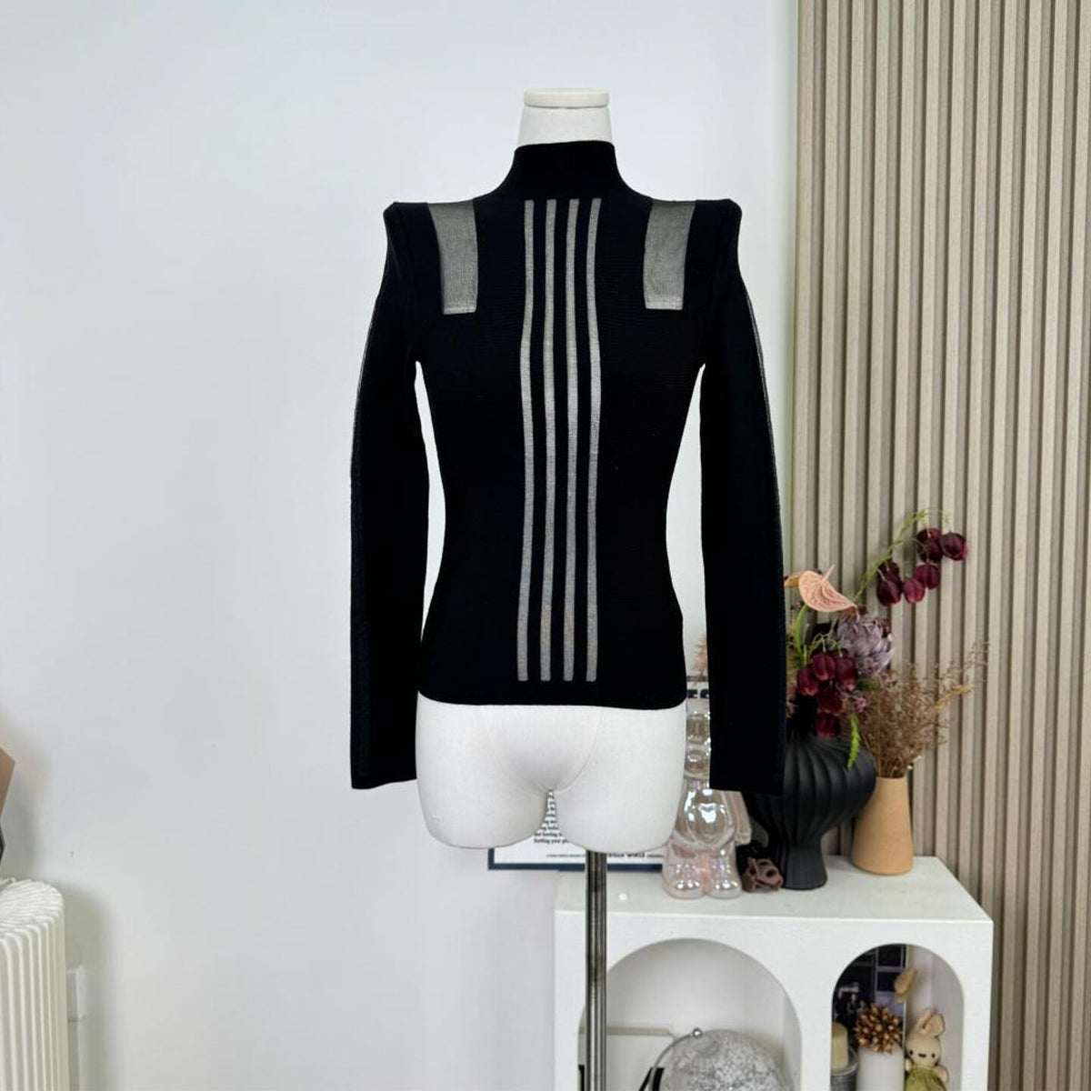 【tops】透け感ニットトップス Q7613