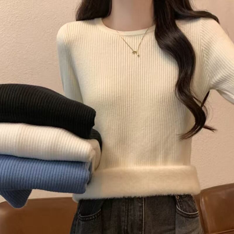 【tops】裏起毛ニットトップス Q7783