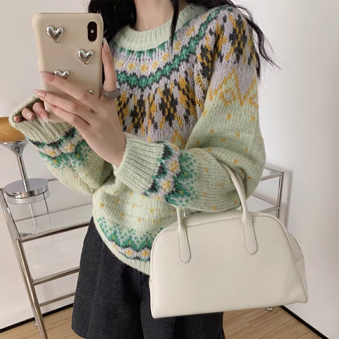 【tops】クルーネックニットセーター　M28603