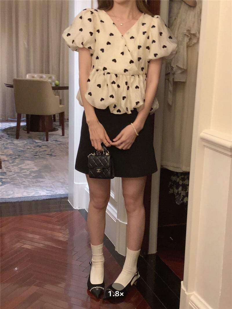【tops】ハート柄トップス　M25215