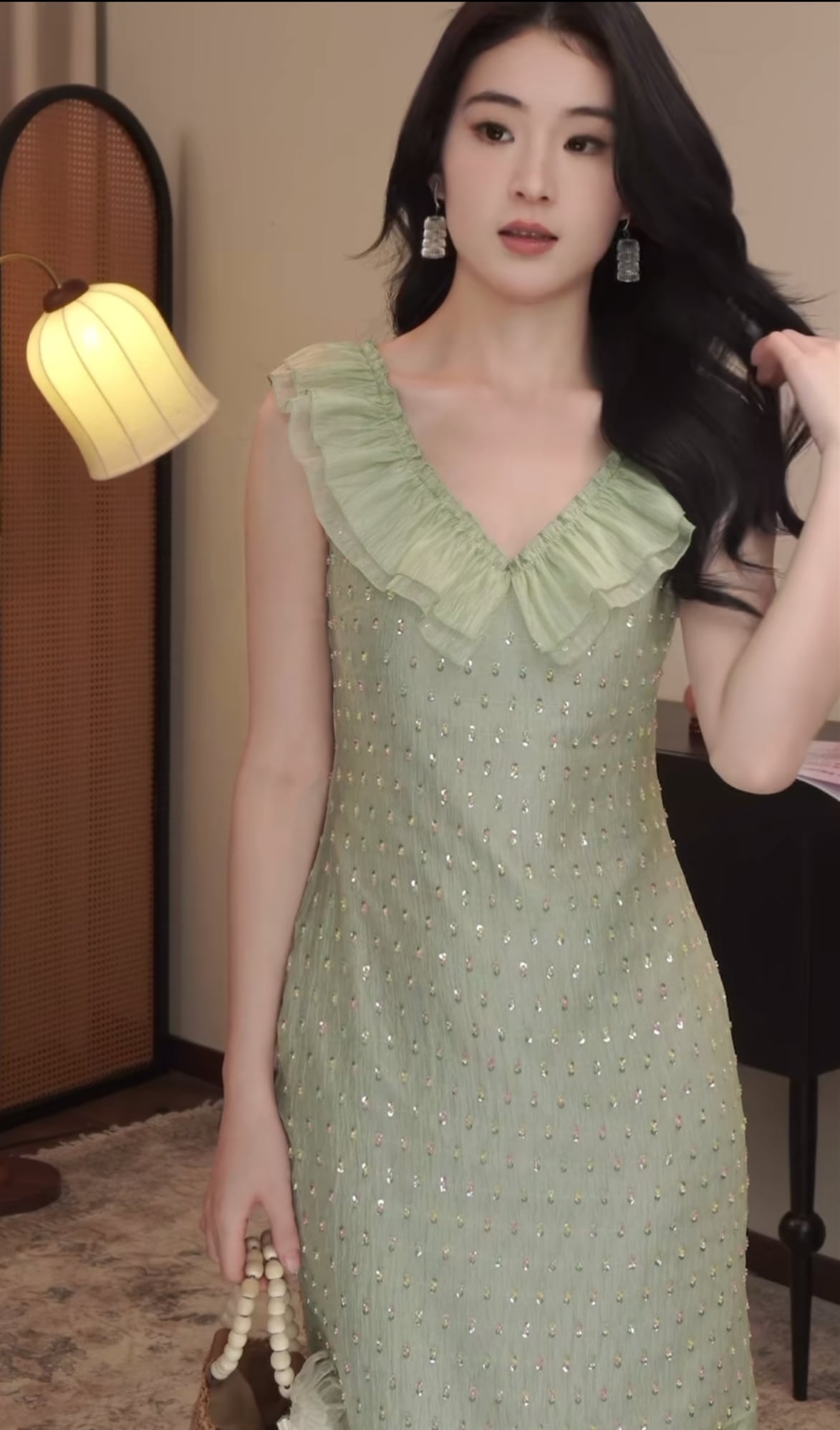【dress】スパンコール付きマーメイドワンピース　N2987