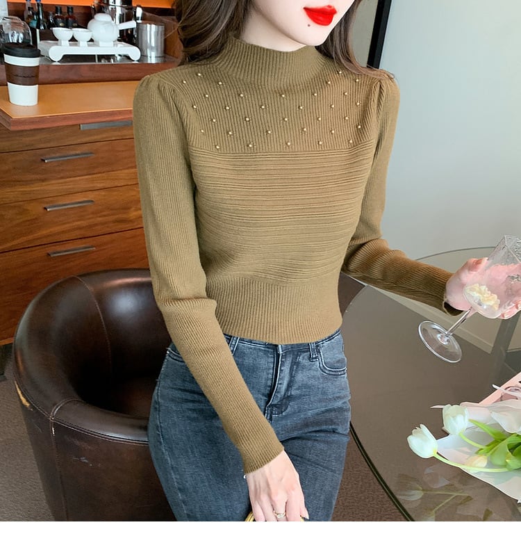 【tops】パールニットトップス　M27553