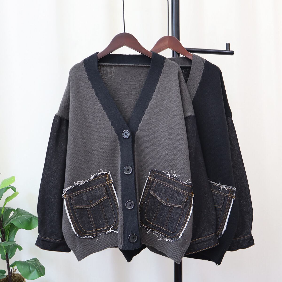 【outer】ドッキングニットカーデ　M18952
