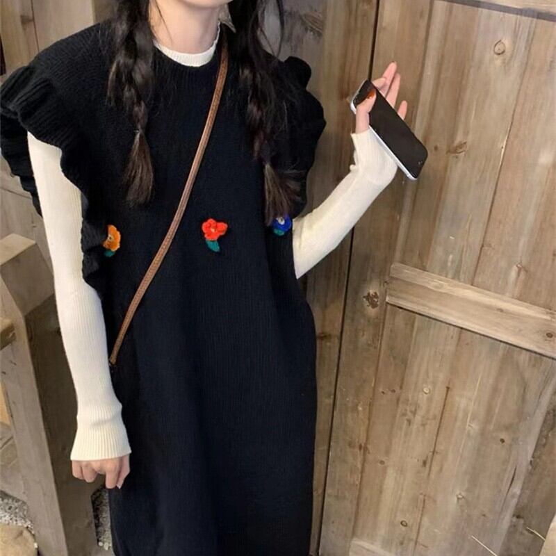 【dress】ノースリーブニットワンピース　M18441