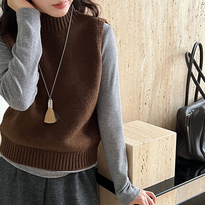 【outer】バックオープンニットベスト Q7096