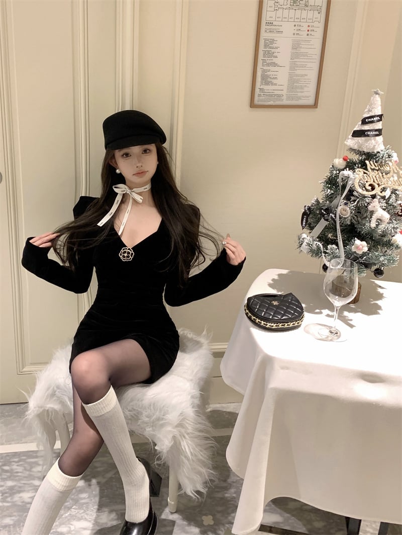 【dress】Vネックデートワンピース　M28237