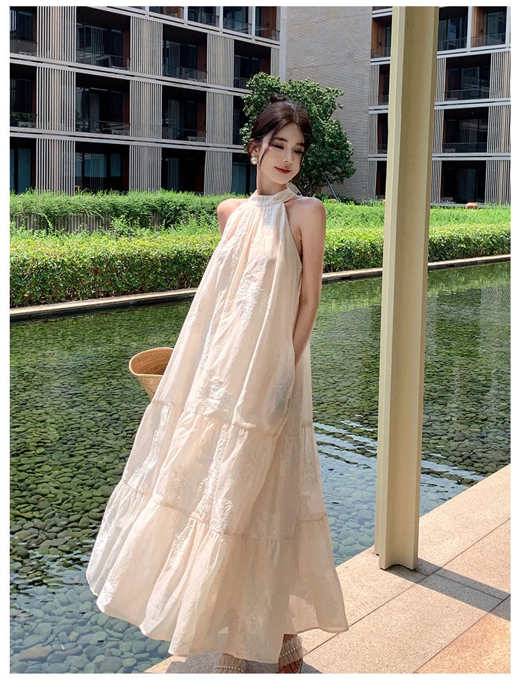 【dress】ノースリーブバックリボンワンピース　M22956