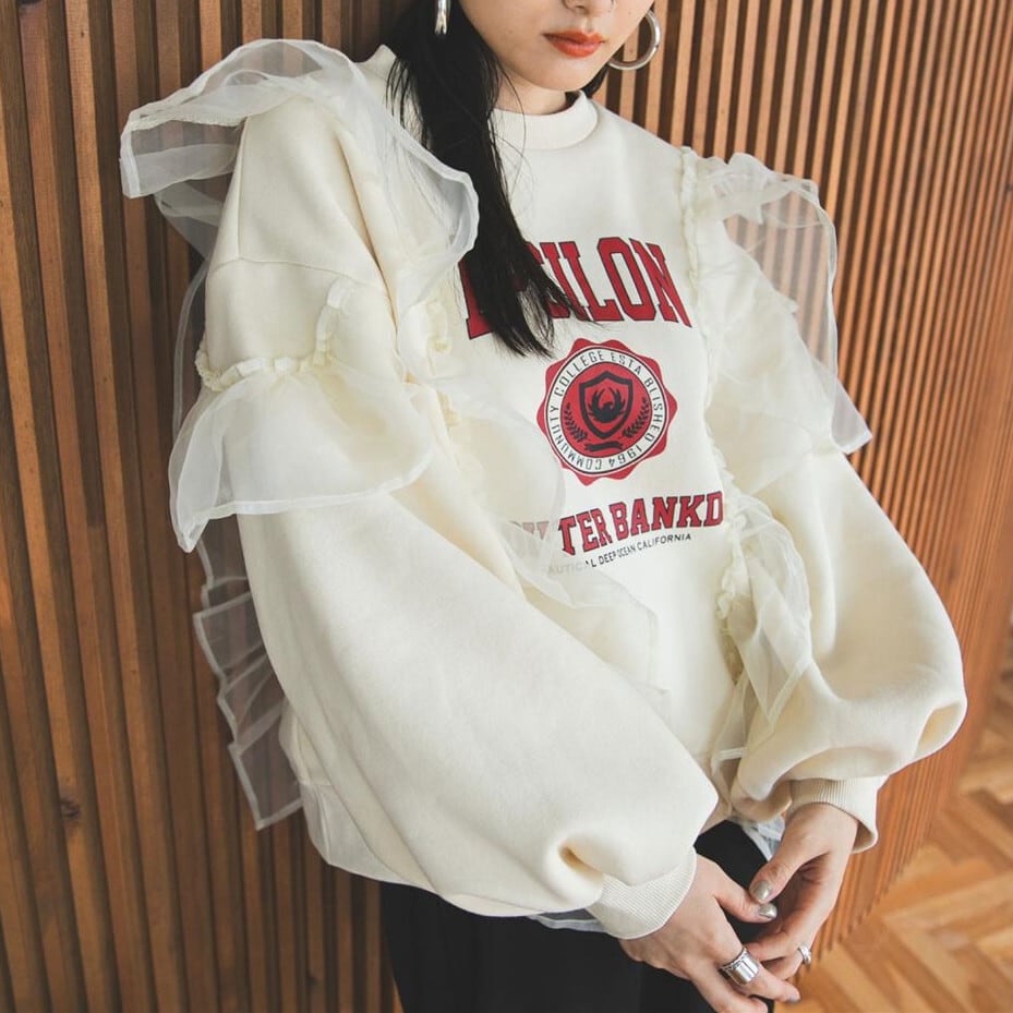 【tops】チュールコンビプルオーバー　M28373