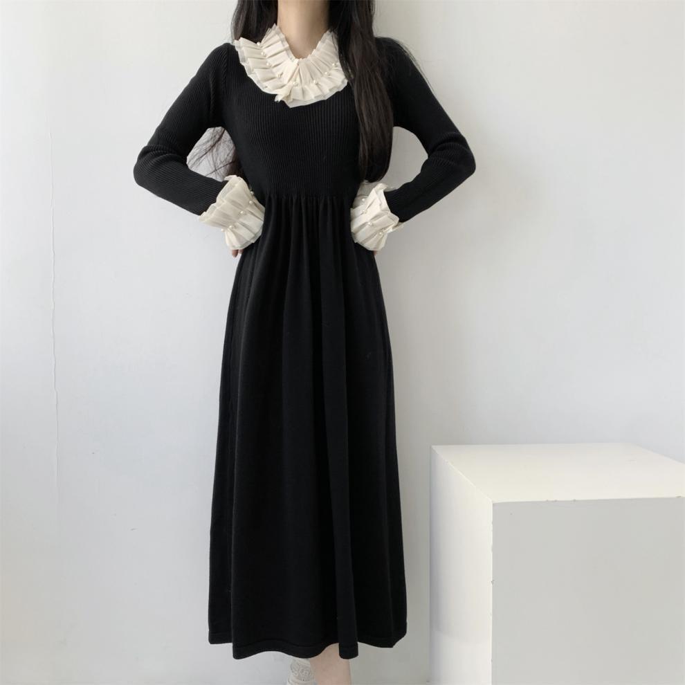 【dress】パール切り替えワンピース　M26278