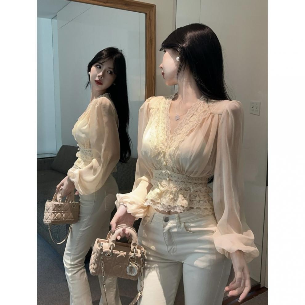 【tops】レースドッキングブラウス　M29390