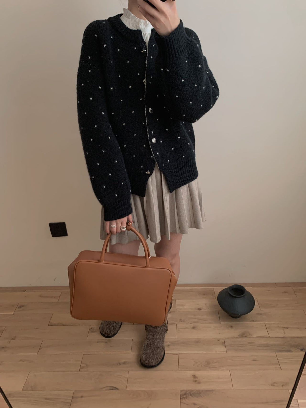 【outer】ハート柄ニットカーデ　M27245