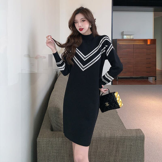 【dress】ファッション気質満点韓流スタイル ルーズ着痩せニットワンピース G9765