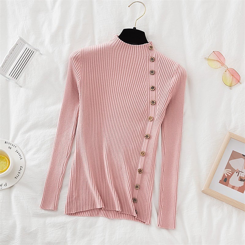 【tops】ボタンデザインニットトップス　M27410