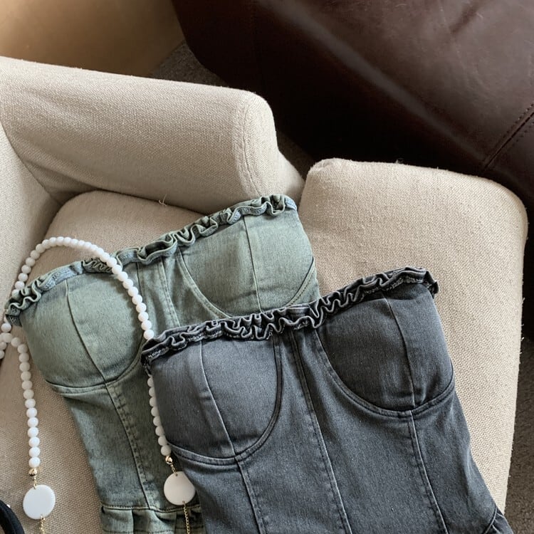 【tops】デニムベアトップ　M24381
