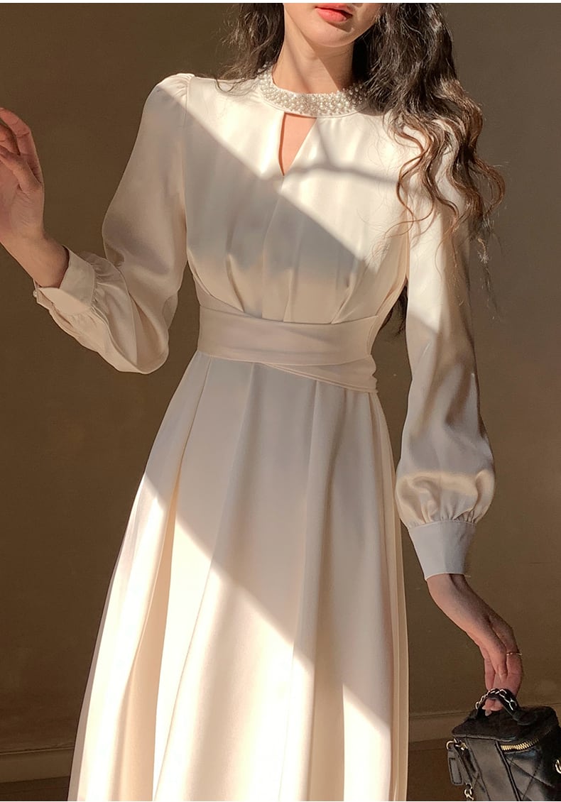 【dress】パールネックデートワンピース　N2982