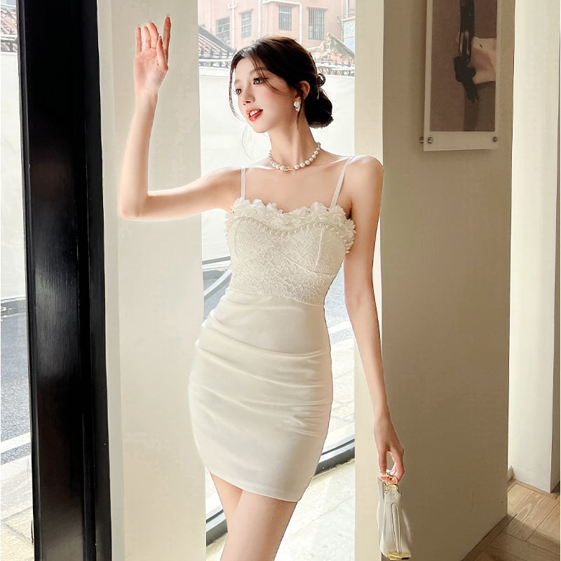 【dress】レース切り替えキャミワンピース　M29991