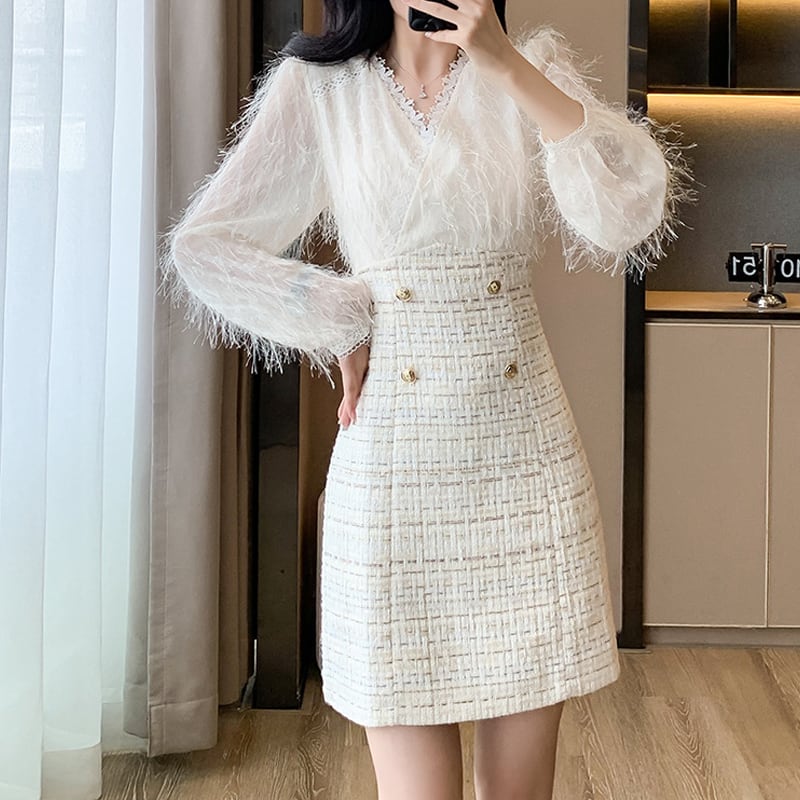 【dress】クロスネックワンピース Q7580