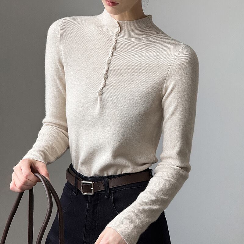 【tops】6色展開ニットトップス Q6971