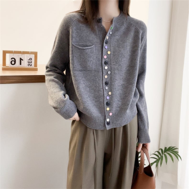 【outer】ボタンデザインニットカーデ　M25886