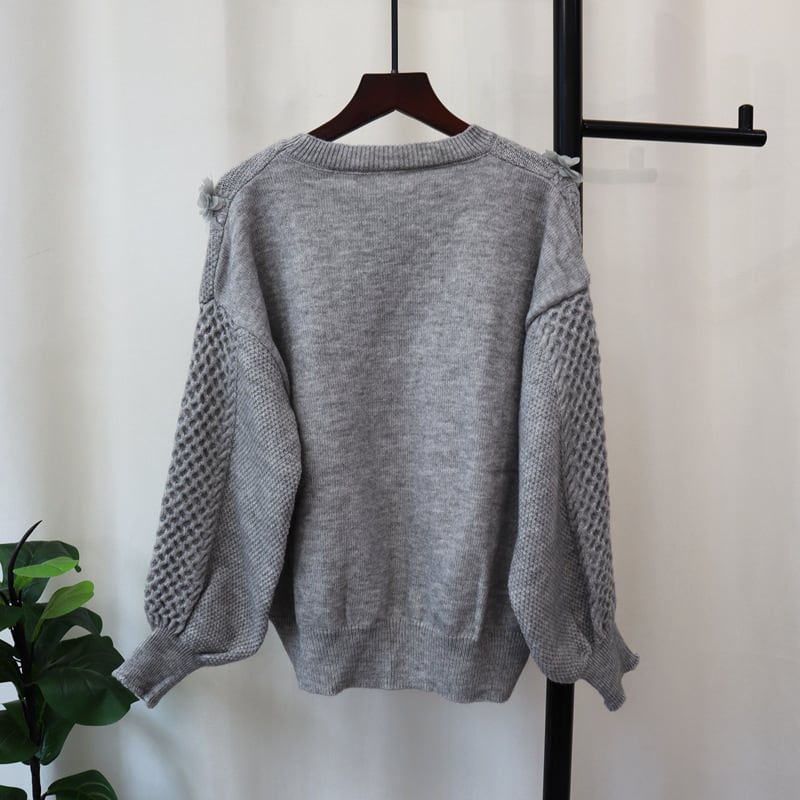【tops】立体フラワーニットセーター　M28595
