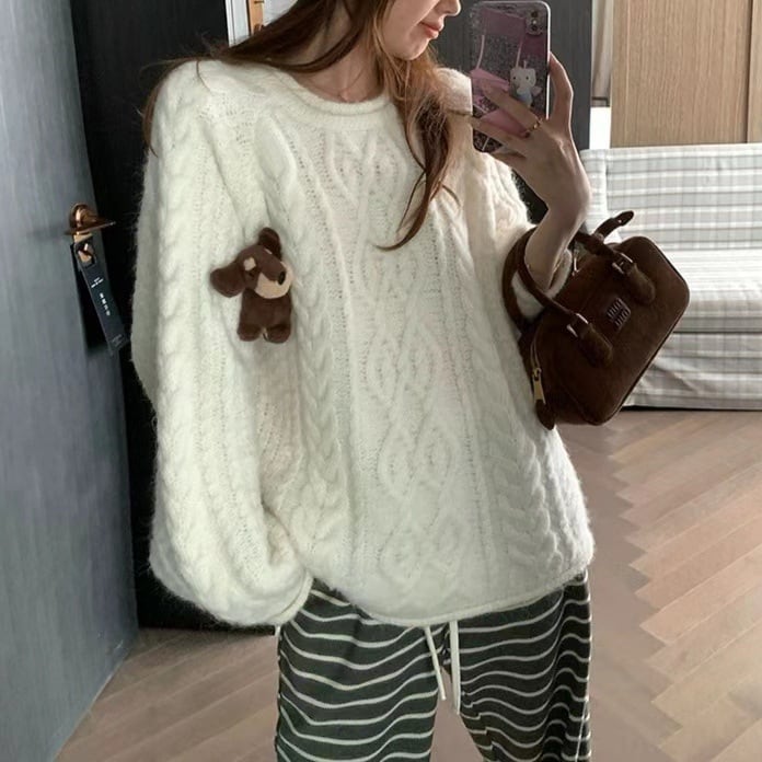 【tops】クルーネックニットセーター　M27311