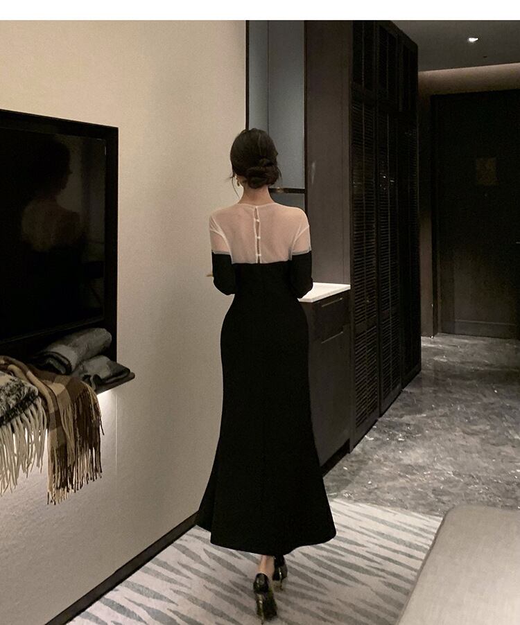 【dress】チュールドッキングワンピース　M28057