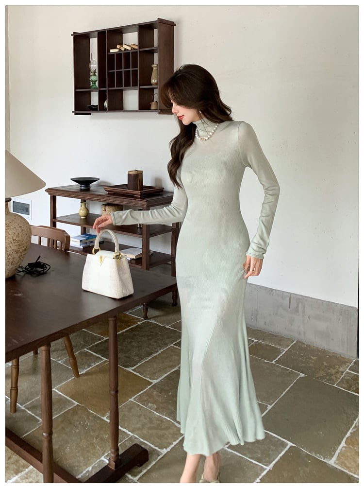 【dress】ハイネックニットワンピース　M28304