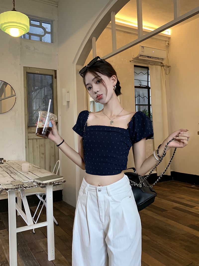 【tops】ボートネックTシャツ　M25171