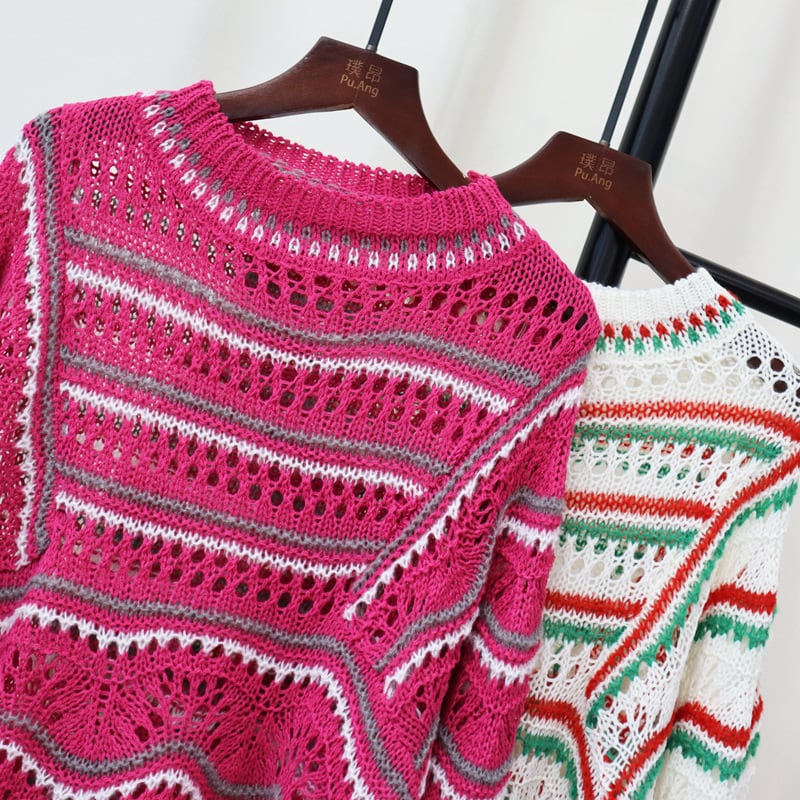 【tops】カットワークニットセーター　M25495