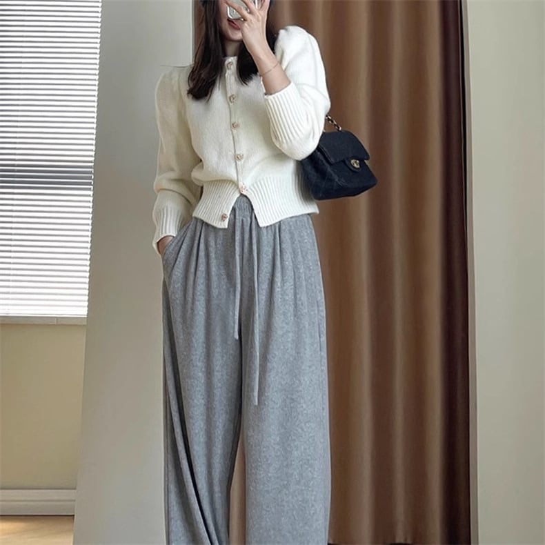 【outer】パフスリーブニットカーデ　M26743