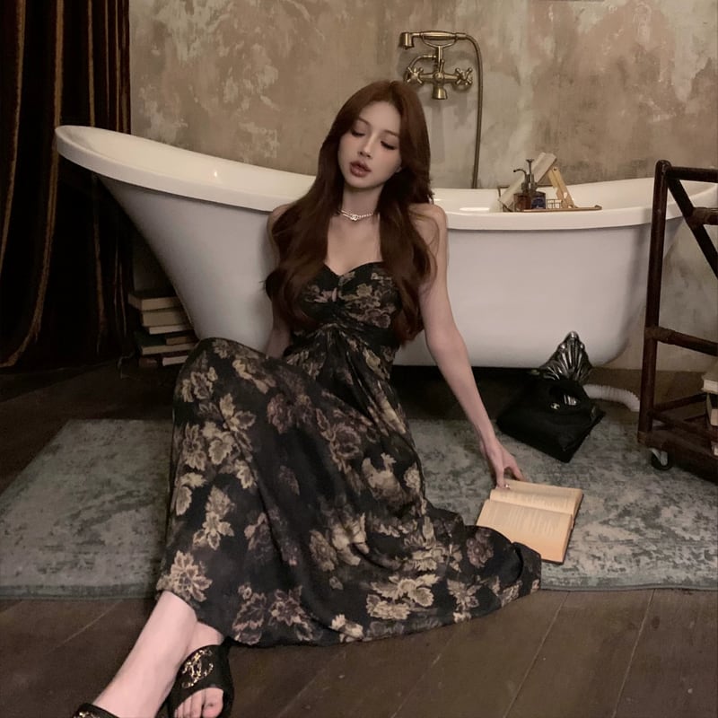 【dress】ロングチューブワンピース Q8505
