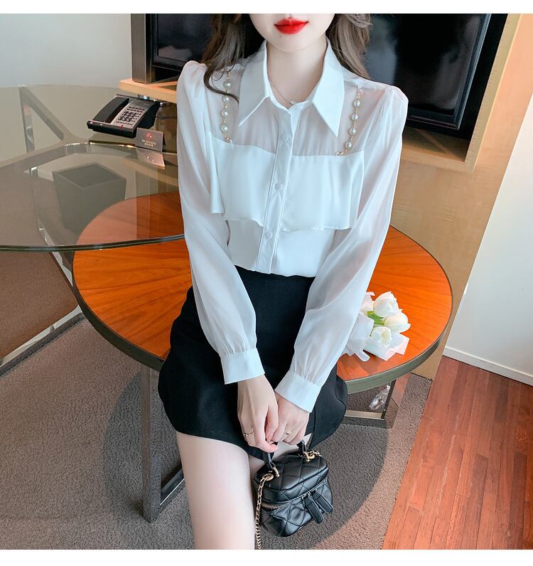 【tops】フリルシャツトップス　M25659
