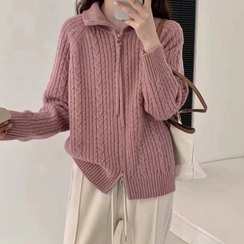 【outer】Wジップニットカーデ　M25945