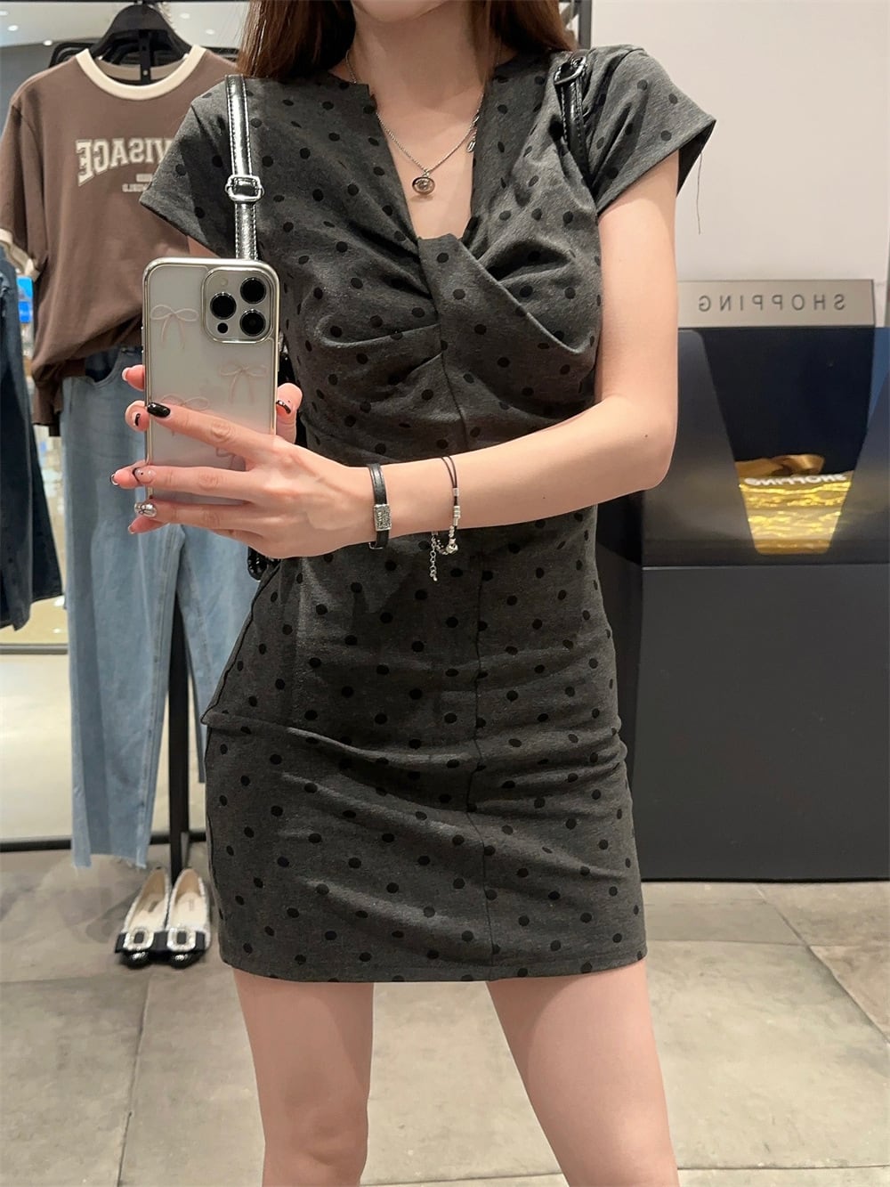 【dress】ドット柄ワンピース　M24404