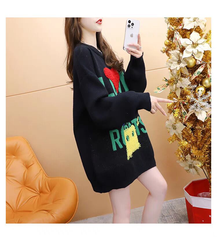 【tops】ニットセーター韓国系着心地良いゆったり　M17550