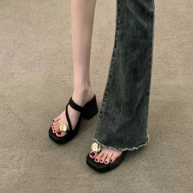 【Shoes】チャンキーヒールサンダル K0128