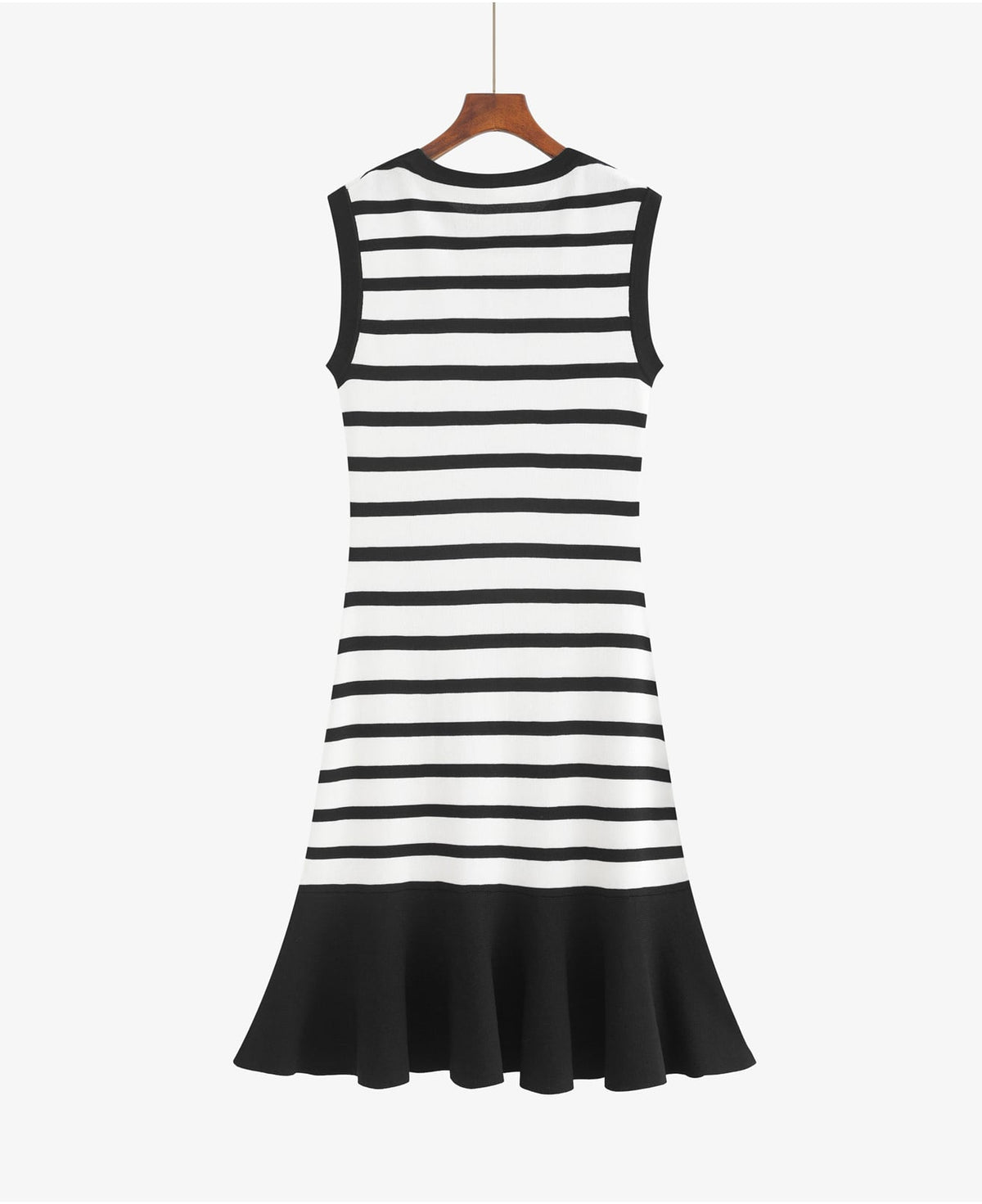 【dress】ノースリーブボーダー柄ニットワンピース Q8491
