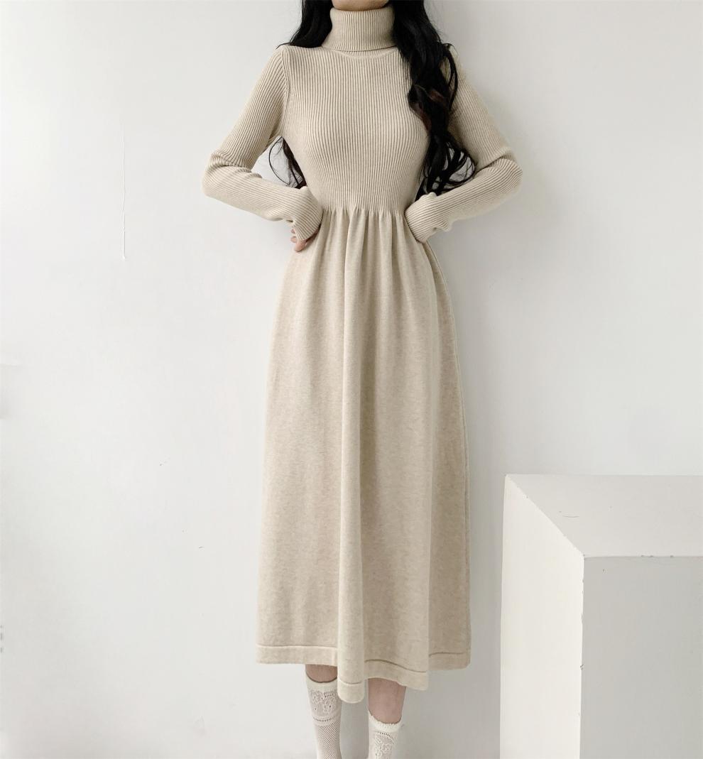 【dress】ハイネックニットワンピース　M28030