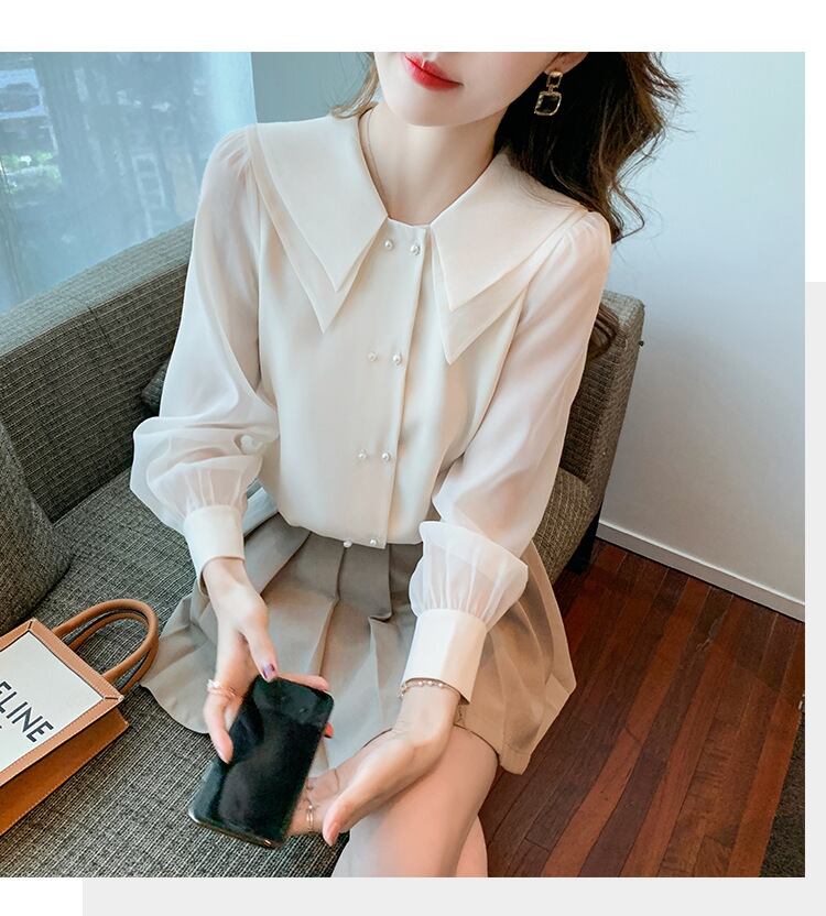 【tops】折り襟ブラウス　M29354
