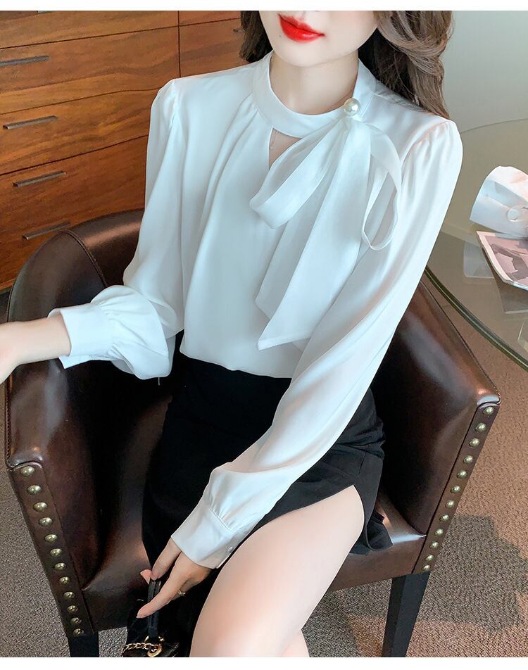【tops】リボン付きブラウス　M29120
