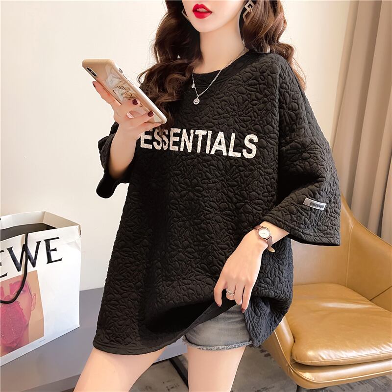 【tops】ラウンドネック半袖英字柄人気ゆったり着回しＴシャツF4969