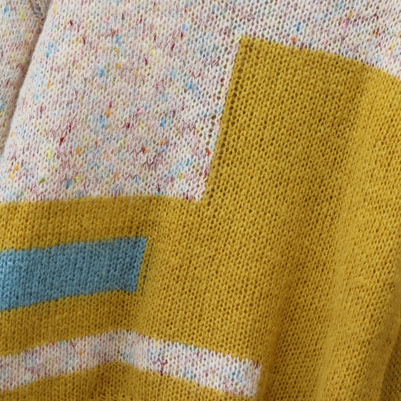【tops】配色ニットセーター　M25492