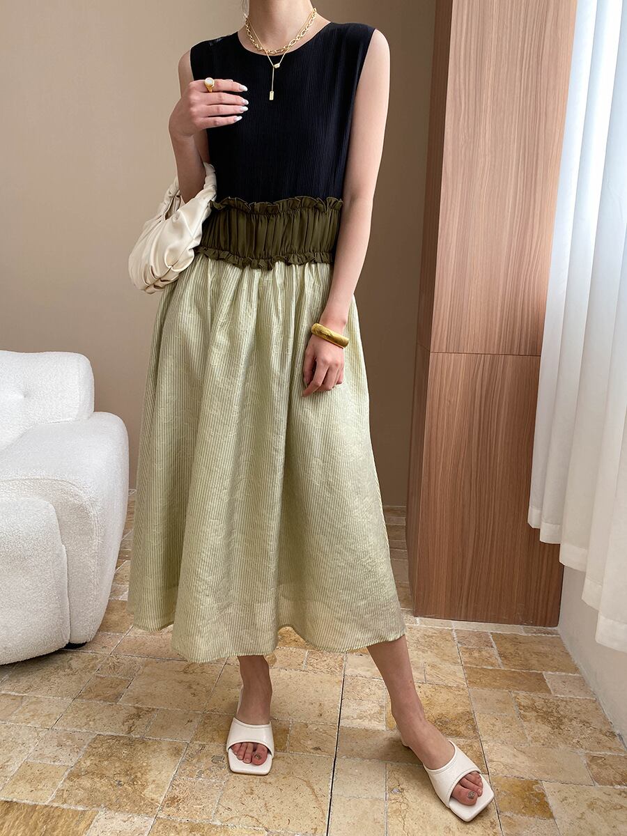 【dress】ノースリーブドッキングワンピース　M29950