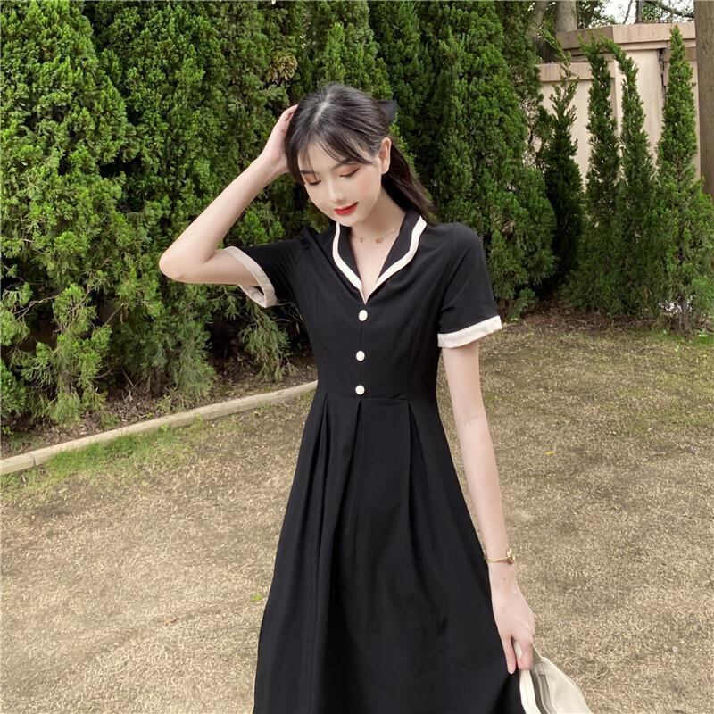 【dress】夏好感度UP!気質満点シンプルレトロレディース プラスサイズワンピース