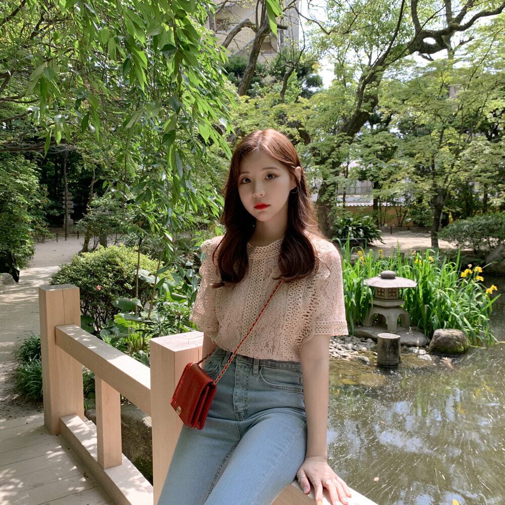 【tops】韓国系スウィート洋気レースINS風Tシャツ