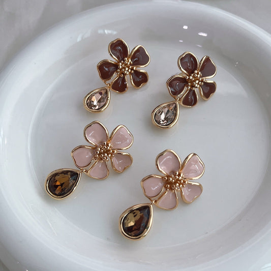 【小物】2色フラワーピアスアクセサリーF7243