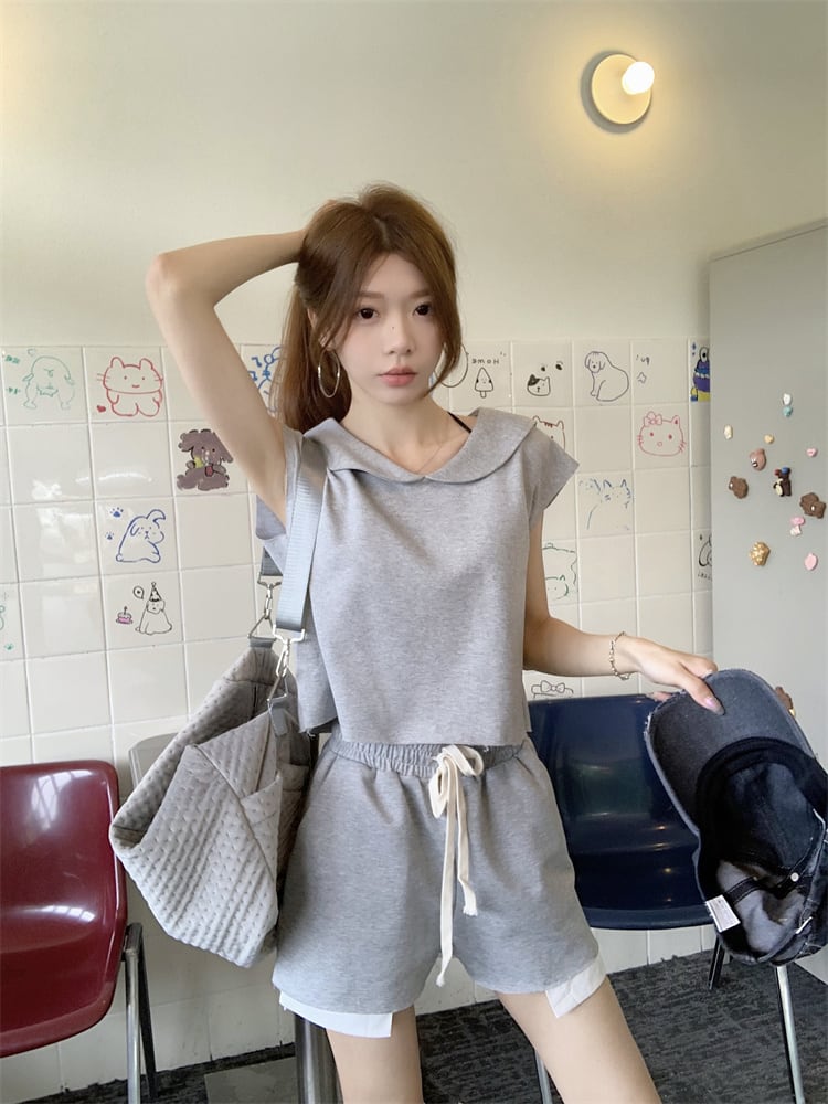 【set】Tシャツ×ショートパンツセット　M24037